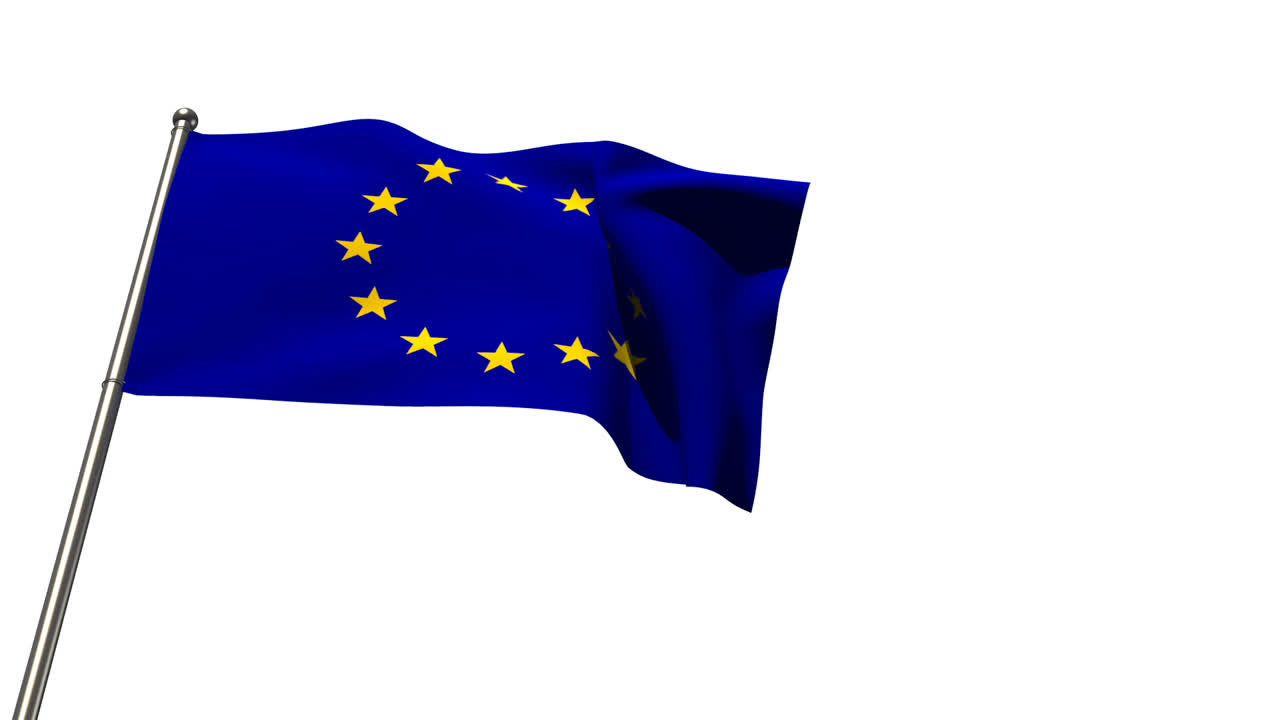 Primer plano de la bandera de Europa ondeando