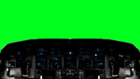 la cabina de una nave espacial futurista en un fondo de pantalla verde en una pantalla verde