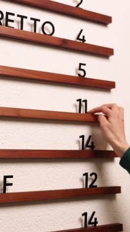 wooden wall mounted name and number display