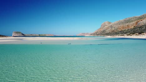beautiful white sand beach with turquoise water. sunny summer day. paradise. crete, greece