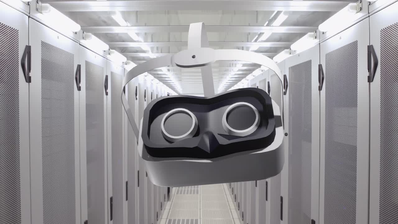 animazione di auricolari vr su server computerizzati