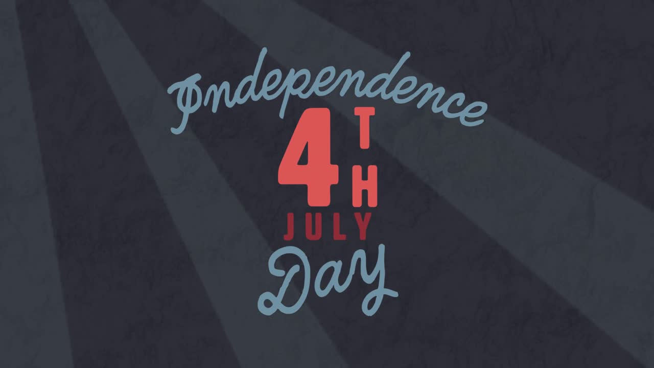 animación del texto del día de la independencia sobre un fondo gris