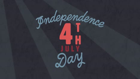 animation of independence day text on gray background