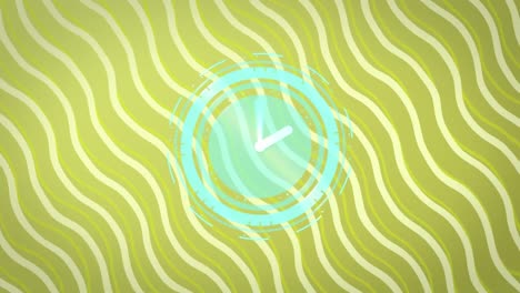 Animation-of-clock-ticking-over-patterned-background