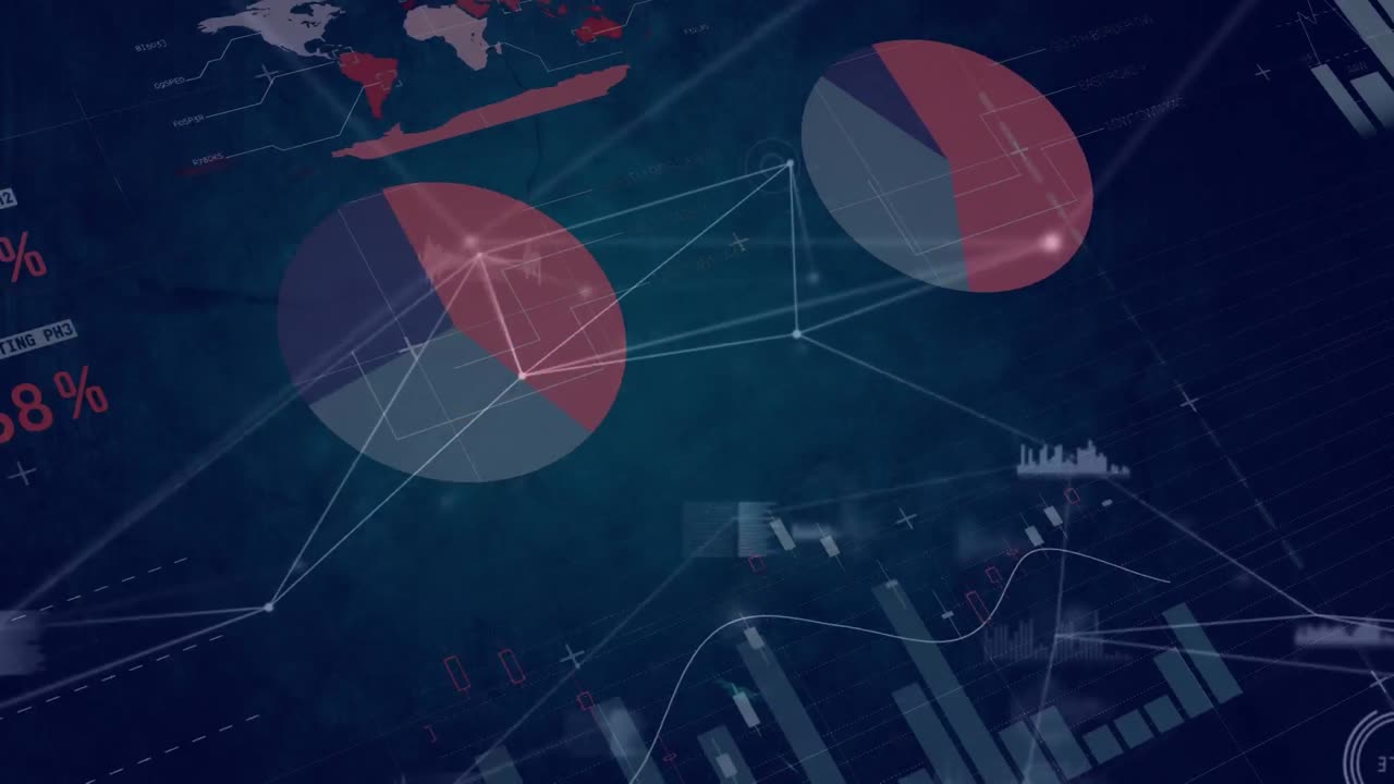 Animation of statistics and data processing over computer circuit board