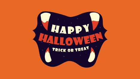 happy halloween lettering in vampire mouth animation