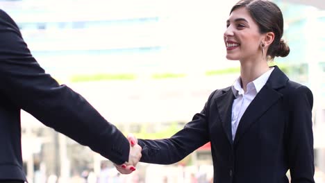 handshake between business people outdoor