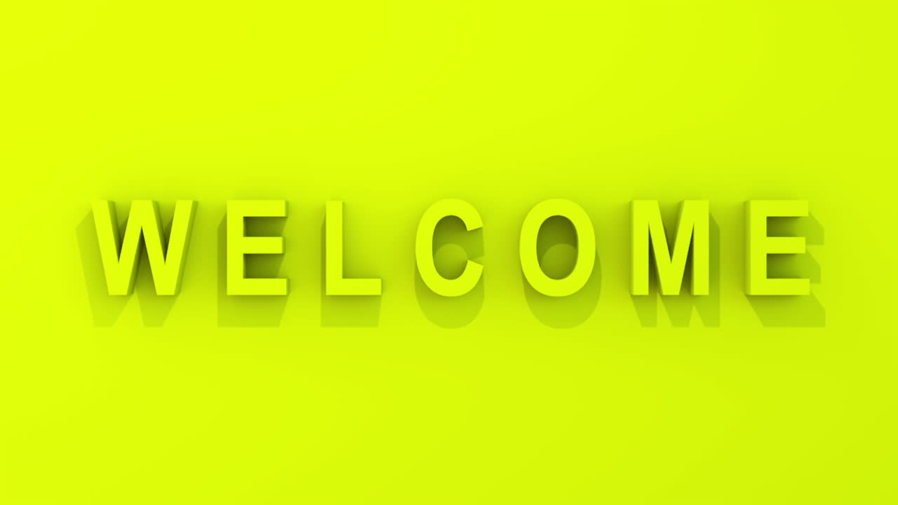 &amp;quot;WELCOME&amp;quot; 3D Graphic in lime green