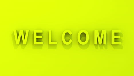 "WELCOME"-3D-Graphic-in-lime-green