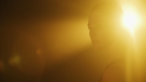 woman in golden light
