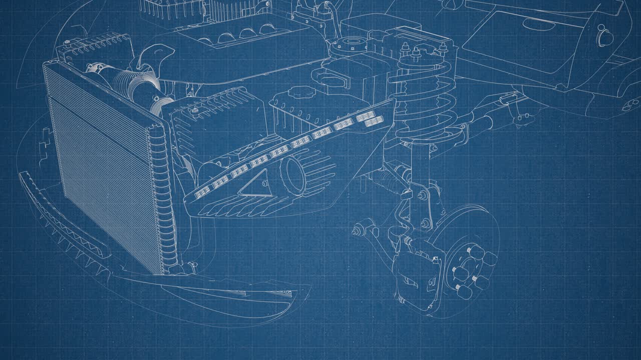 engine and other parts visible in car