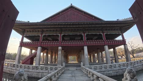 gyeonghoeru pavilion in seoul, south korea - wide shot