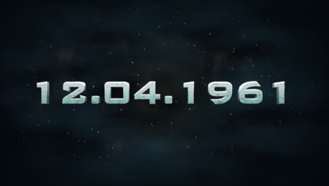 Iconic date 12.04.1961 shines amongst starry sky