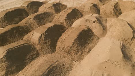 drone shot over sand mounds