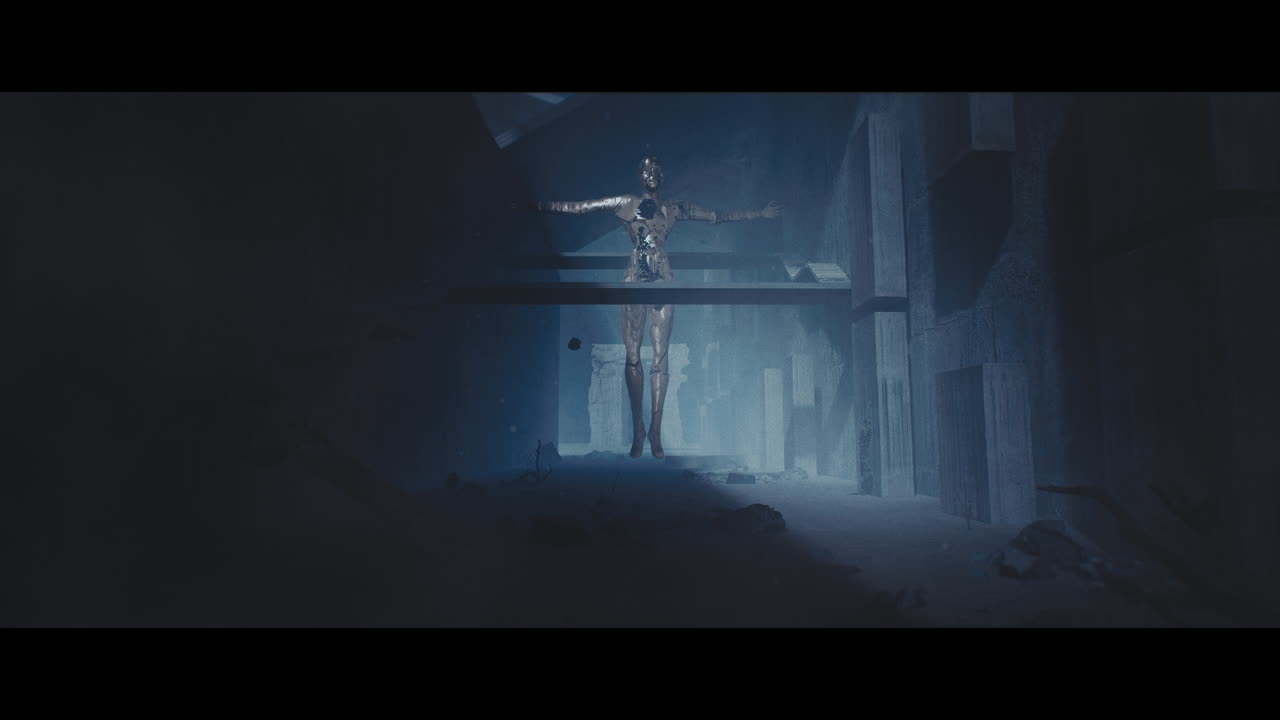 Floating Robot in a Desolate Corridor