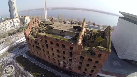 flying over gergart mill in volgograd russia