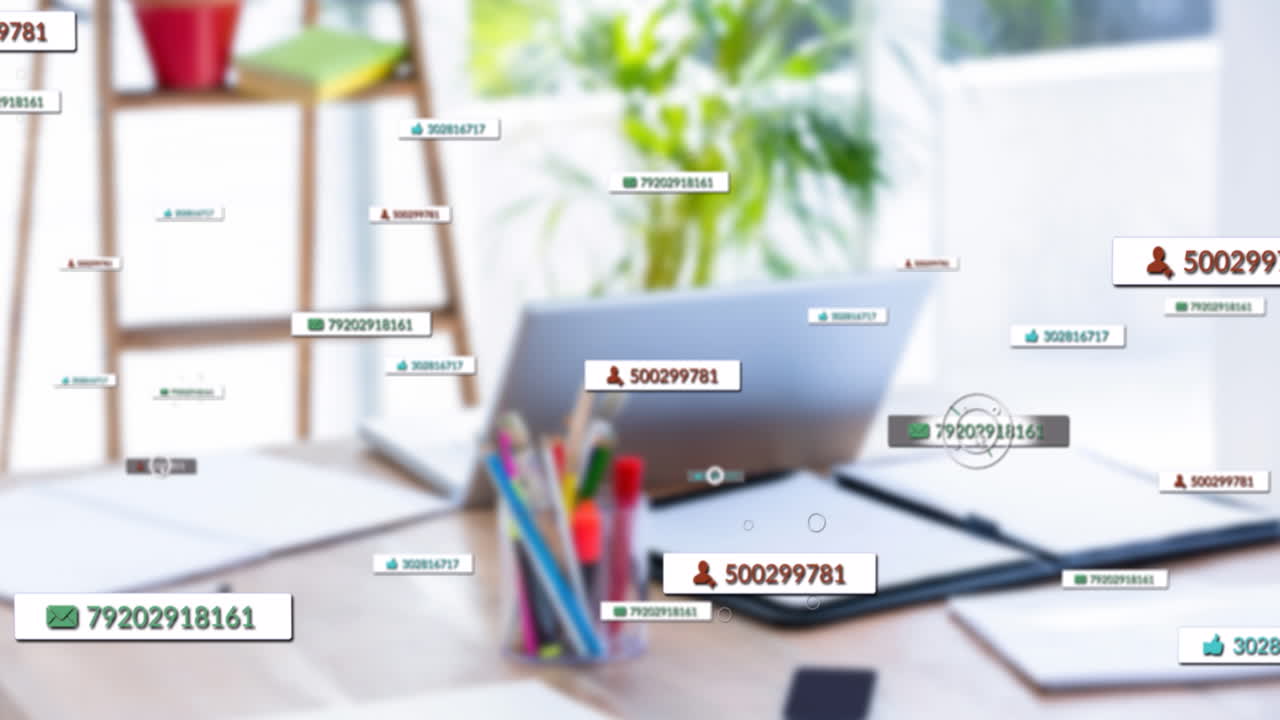 анимация медиа-икон над офисом