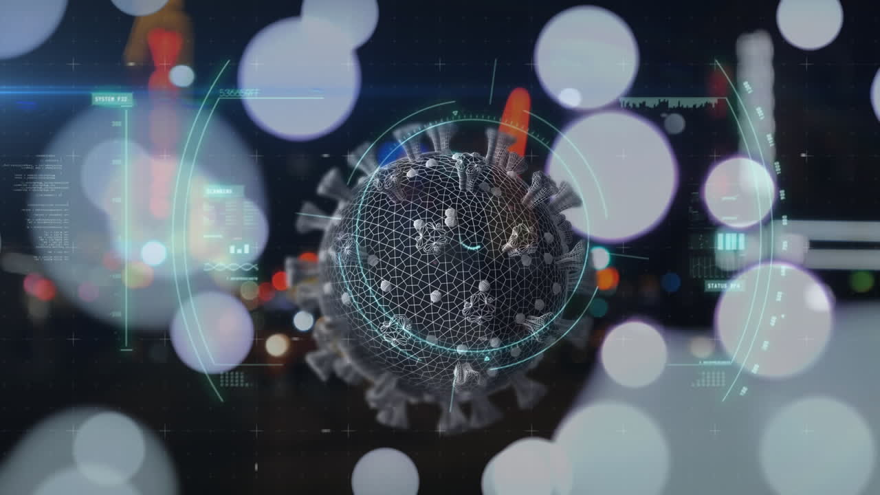 야간 도시 교통에 대한 코로나19 세포를 스캔하는 범위