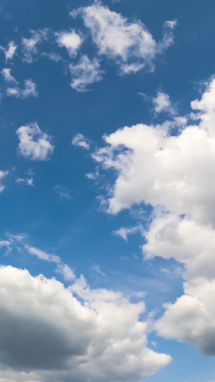 Timelapse summer cloudy weather. Blue sky clouds flowing.