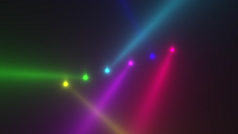 animation motion colorful glowing spotlight beams on dark background in stage 4