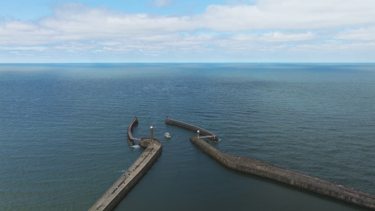 Stunning aerial panorama of the vast North Sea and the East pier from 1854