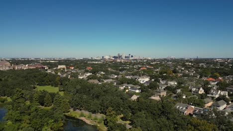 aerial approach towards the city of new orleans