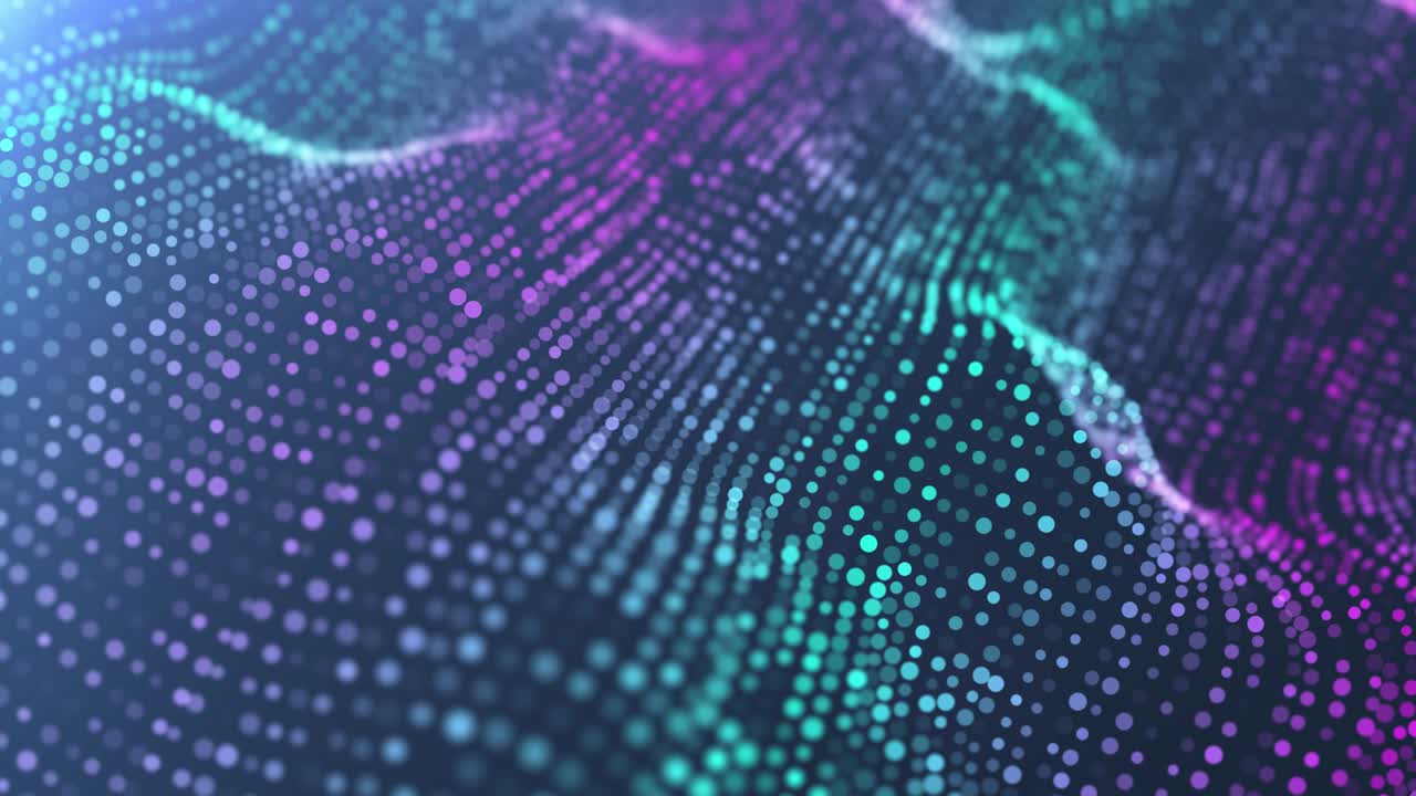 beautiful composition with circles changing color randomly moving in on a dark background