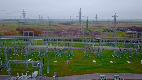 drone shot of electricity power station