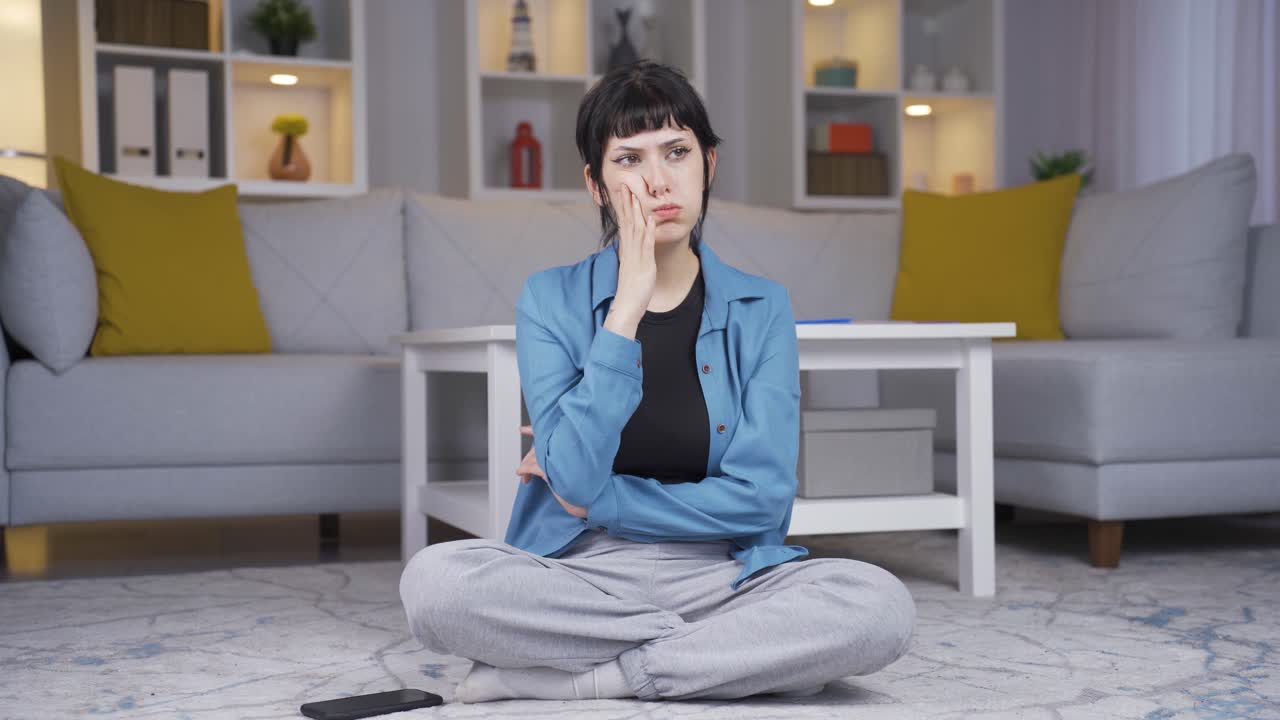 Worried And Nervous young woman.