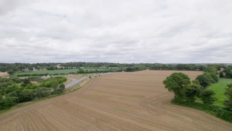 birdseye view of brittany rural landscape in france