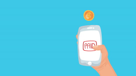 animación del día de impuestos con comercio electrónico de teléfonos inteligentes