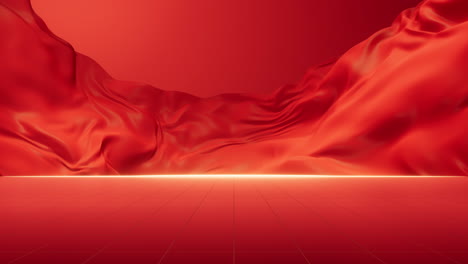 flowing red cloth background, 3d rendering.