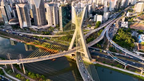 estaiada bridge at cityscape in sao paulo brazil