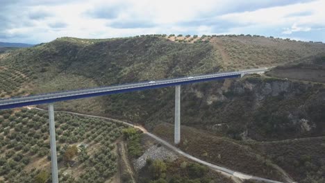 aerial view of a highway over a viaduct