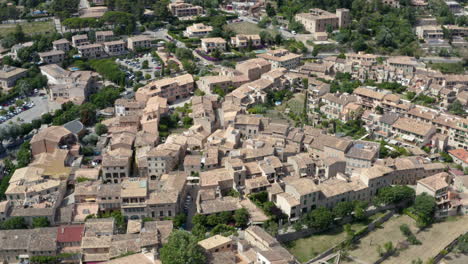 historical houses in residential area of valldemossa village, mallorca