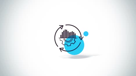 arrows rotate with gear and graphic elements symbols flat animation