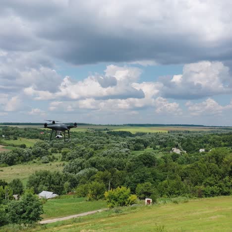 electric drone flies in the sky