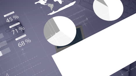 animación del procesamiento de datos financieros en el escritorio