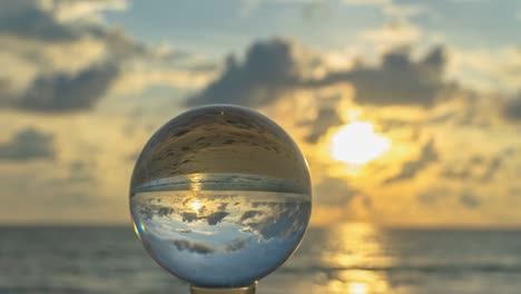 time lapse stuning cloud in crystal ball.