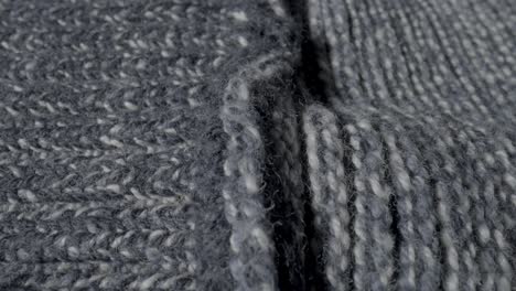close-up of grey knitted fabric texture