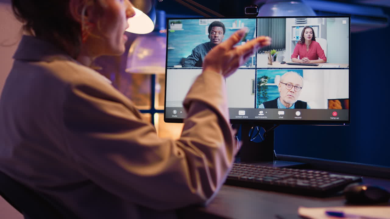 Riunione online o videochiamata in videoconferenza