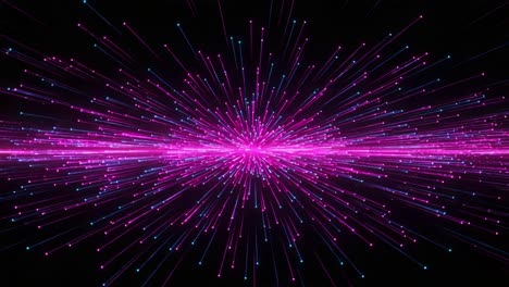 a stunning display of vibrant pink and blue light beams radiating from a central point, creating a captivating and mesmerizing effect in an abstract digital space