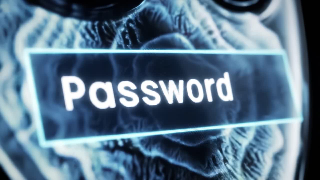 Password Button on a Glowing Interface