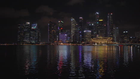 singapore city skyline at night