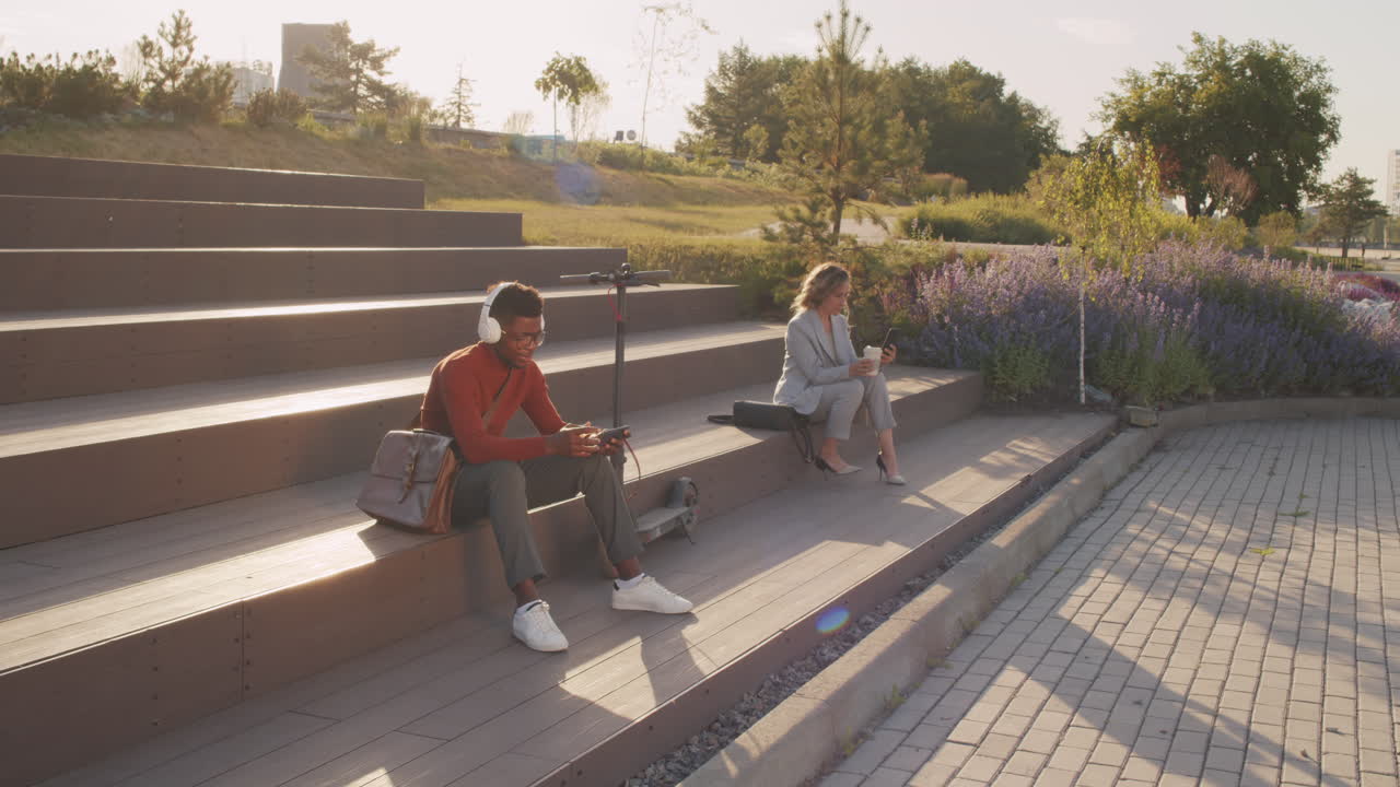 Interracial People Resting Outdoors