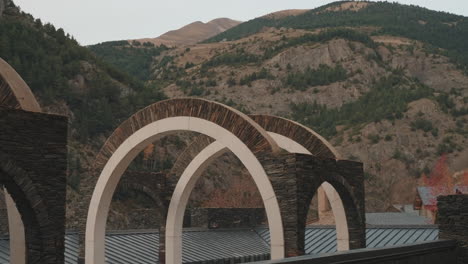 sanctuary basilica of our lady of meritxell overlooking andorra's mountains