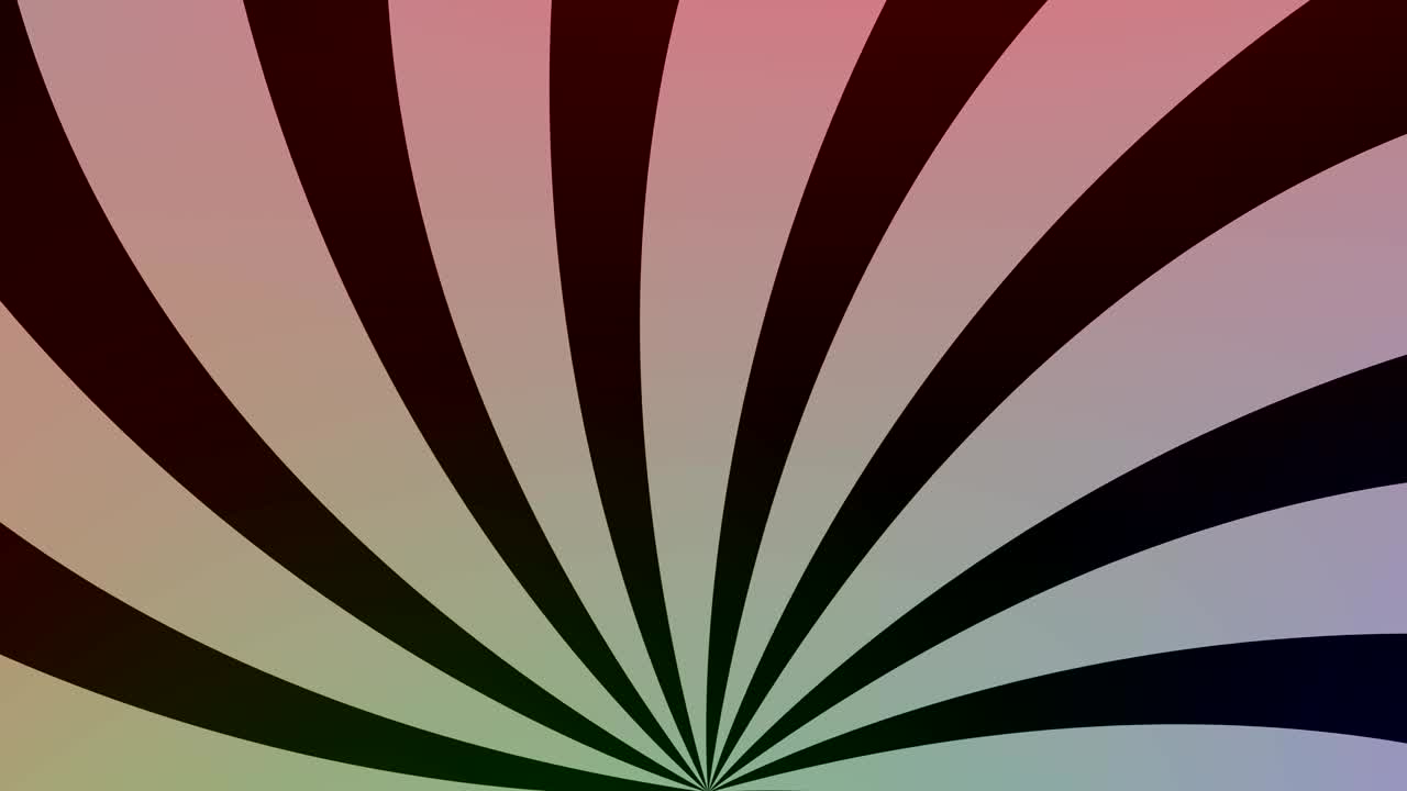 다양한 색의 원형 물체 유형 팬, 시계 방향으로 회전하며, 커 포인트가 아래 중앙에 위치하여 전체 배경을 고 있습니다.