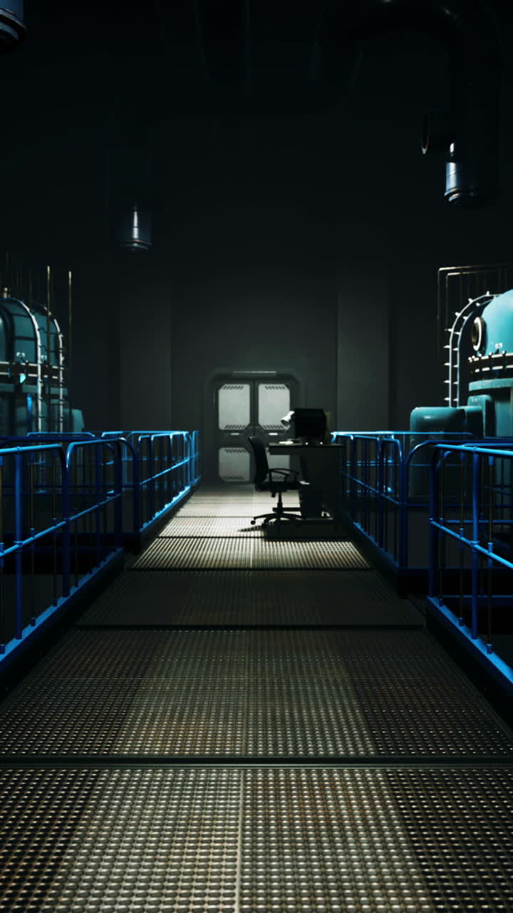 기계가 있는 산업 복도