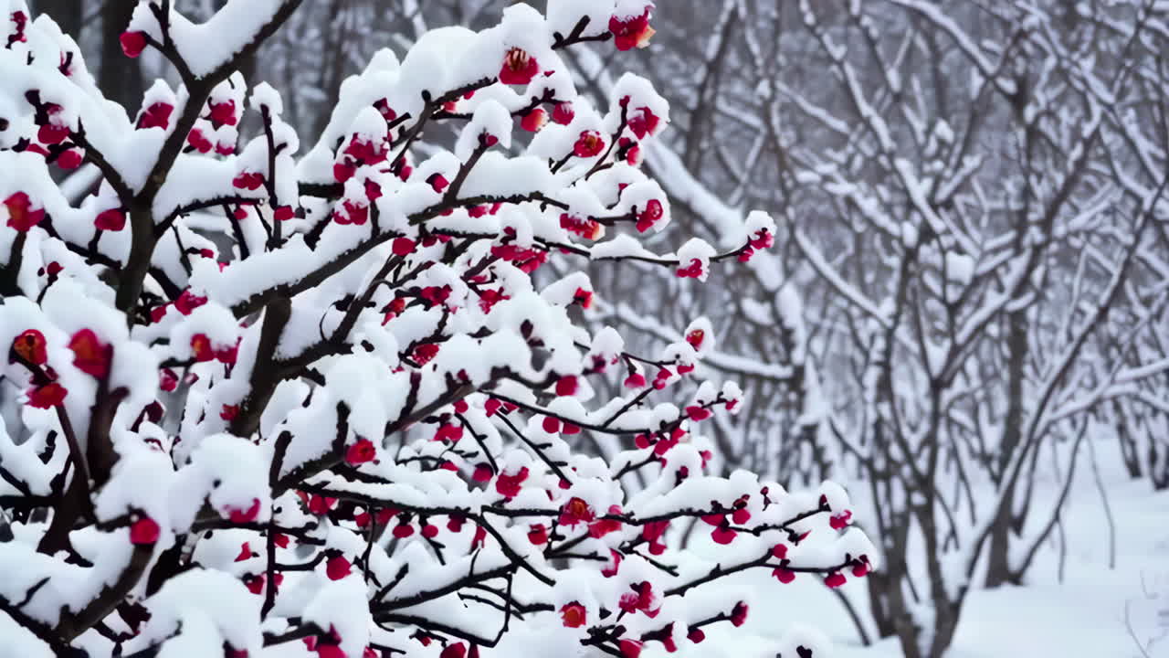 Fiori invernali innevati