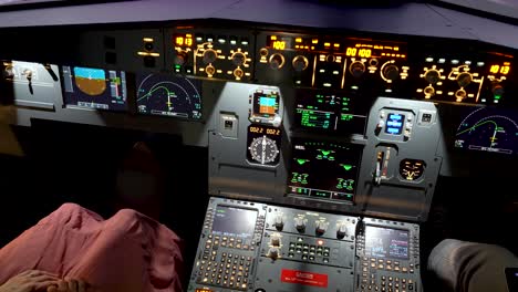 flight instructor giving cockpit instructions during flying lesson